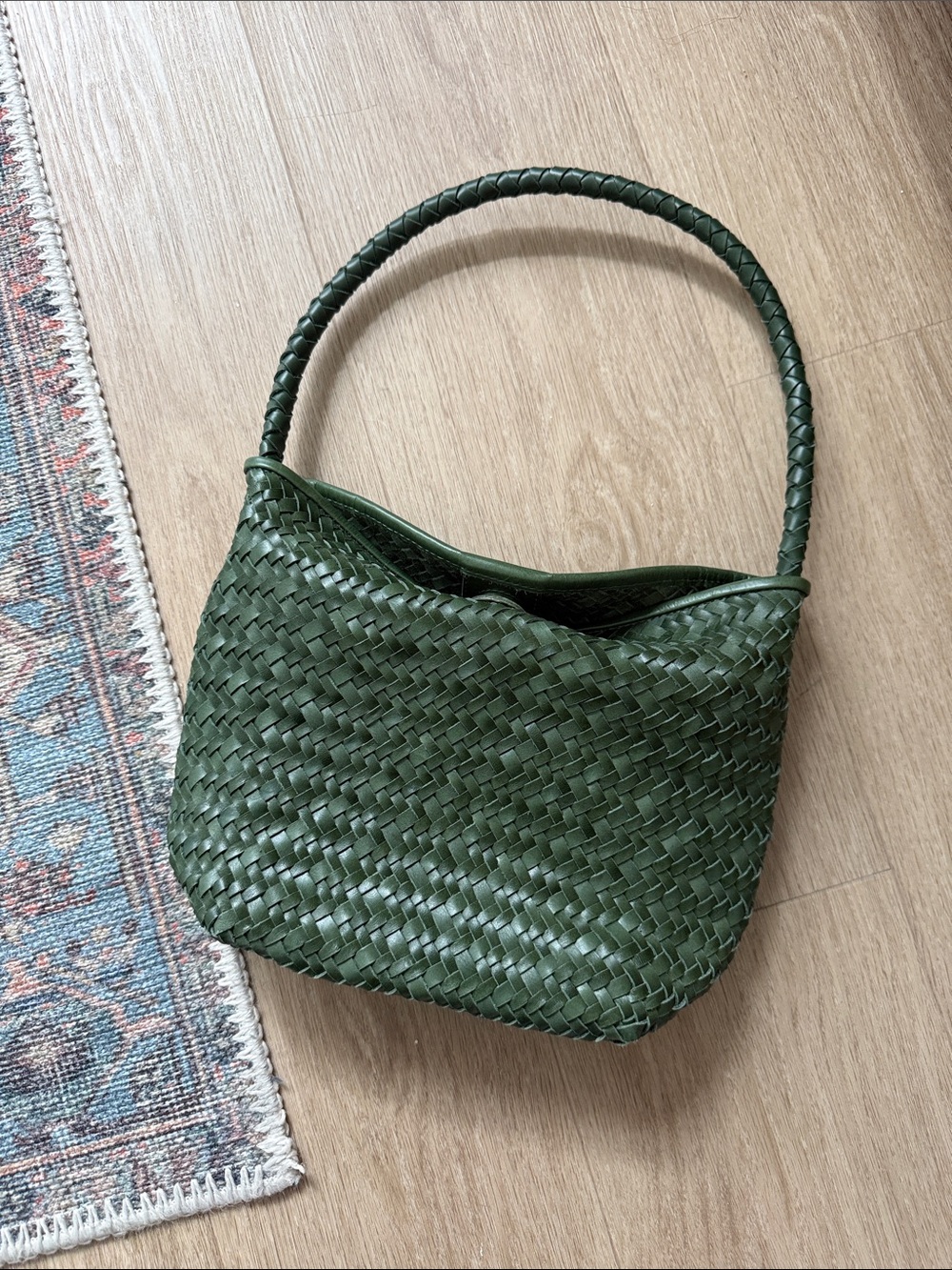 Madewell Olive Green Woven Shoulder Bag - Picture 2 of 4